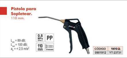 PISTOLA DE AIRE NEUMATICA 110MM AR 1/2" YATO - Yato (FRFH-000066)
